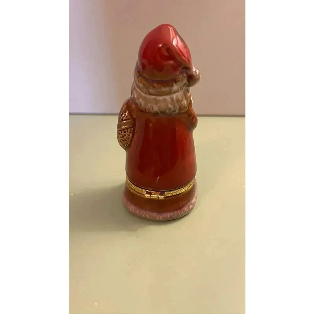 Old World Santa‎ Clause Porcelain Hinged Trinket Box Christmas Holidays